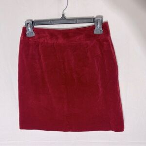 Vintage Red Cotton Modal Blend Velour Mini Skirt 4/5